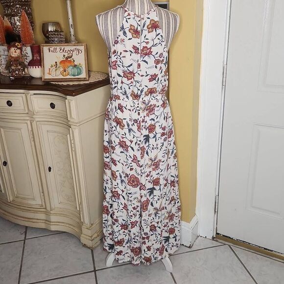 Old Navy floral tiered maxi dress women's size M - Picture 5 of 6